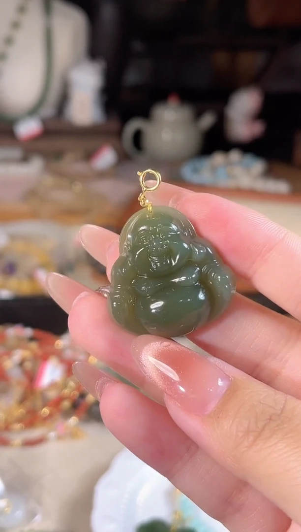 和田玉银S925镶嵌吊坠(不含链)多样性发货其一