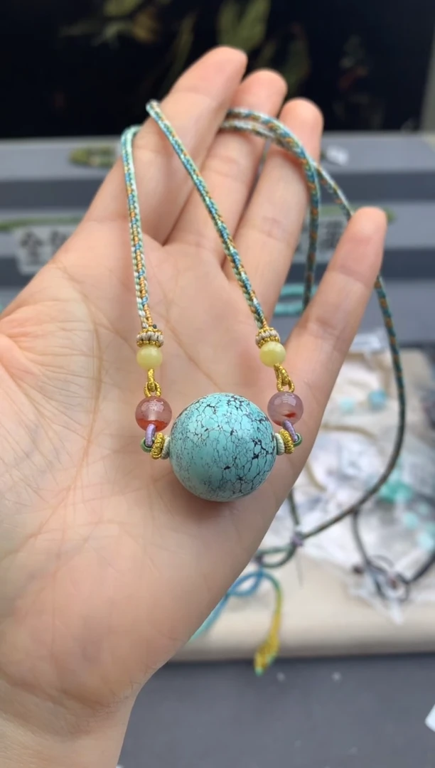 未镶嵌绿松石锁骨链茜.B106