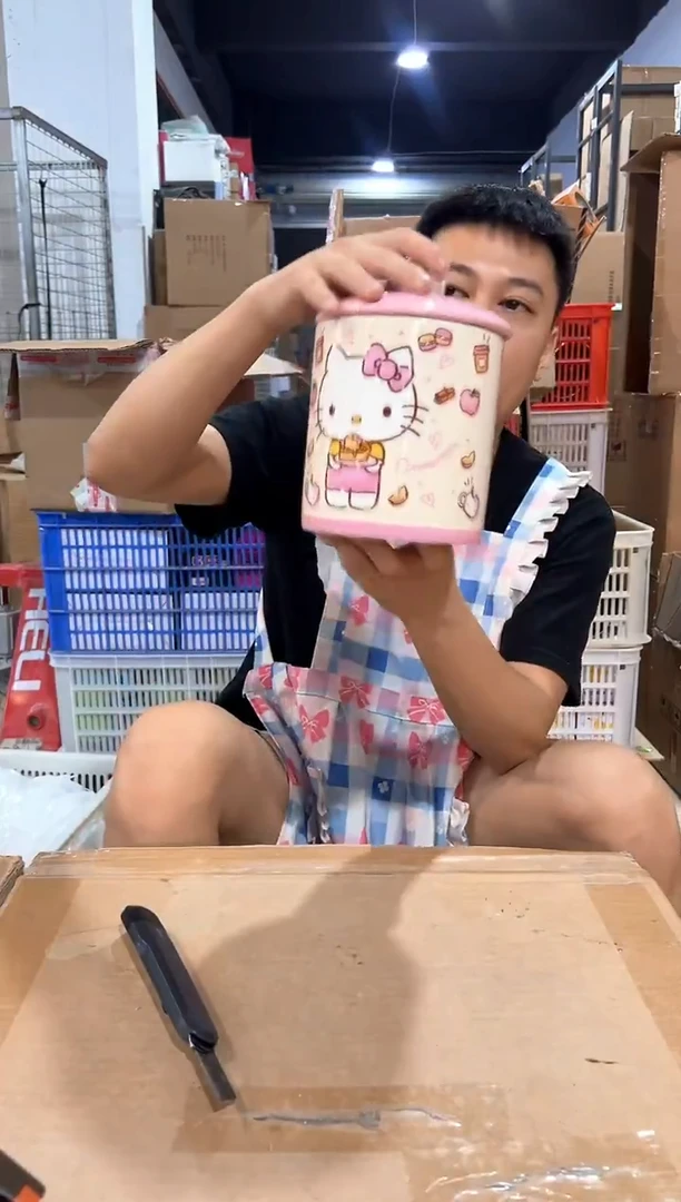 瓷片B款粉色kt储物罐
