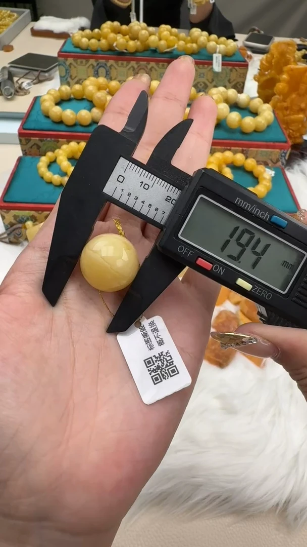 裸石琥珀未镶嵌19MM蜜蜡单珠XD022