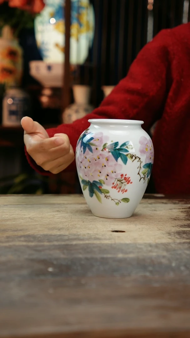 【闪购商品】瓷片景德镇纯手工釉下彩精品花瓶