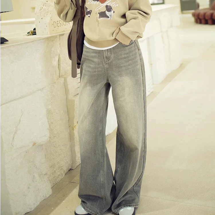 【特价捡漏】斯里兰卡牛仔裤复古街头阔腿显瘦高腰直筒美洋MEIYANG