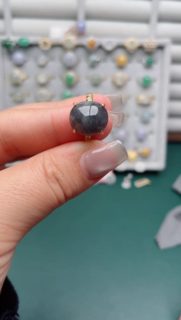 银S925镶嵌戒指翡翠.