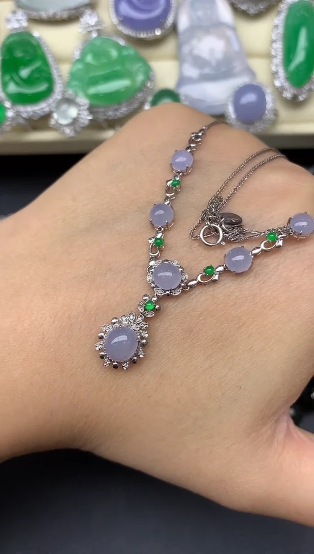 足金镶嵌手链翡翠323-雪姐翡翠天天见