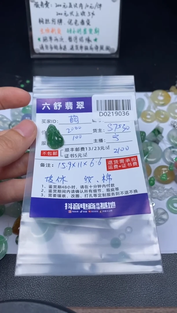 【闪购商品】翡翠吊坠(不含链)未镶嵌D0219036