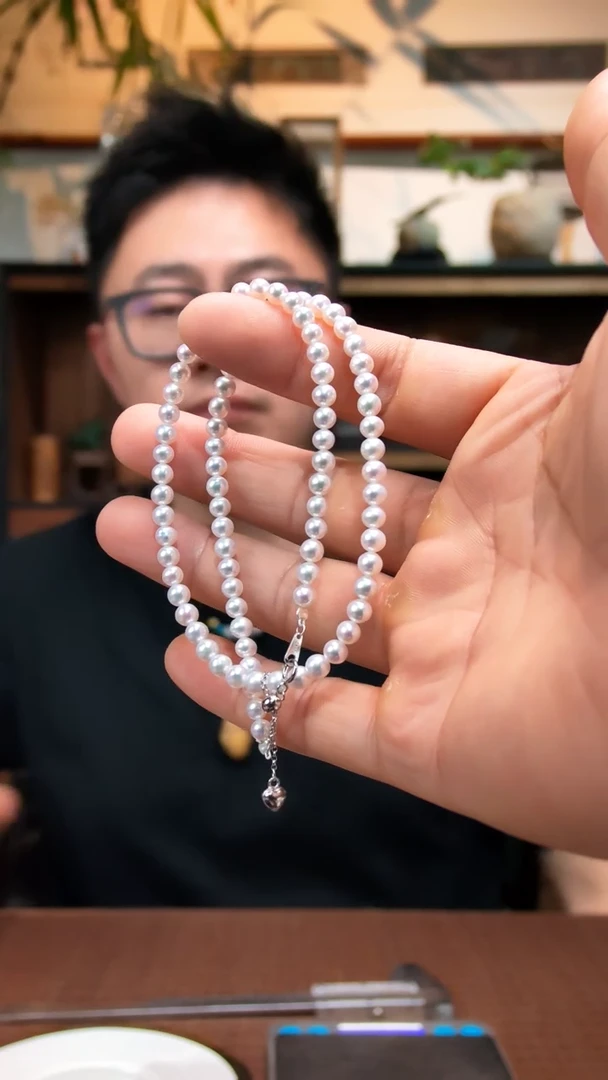 银S925镶嵌项链淡水珍珠S925银珍珠项链ZD5*