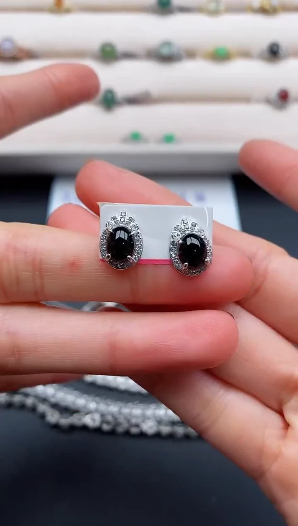 银S925镶嵌戒指翡翠6666666+8