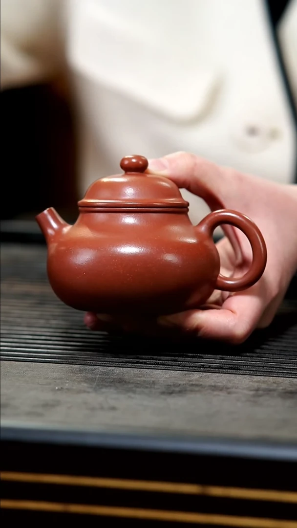 【闪购商品】紫砂茶壶飘花红皮龙容天壶180cc