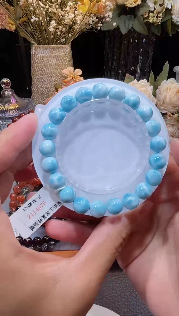 未镶嵌针钠钙石（海纹石）手串海纹石单圈8m+