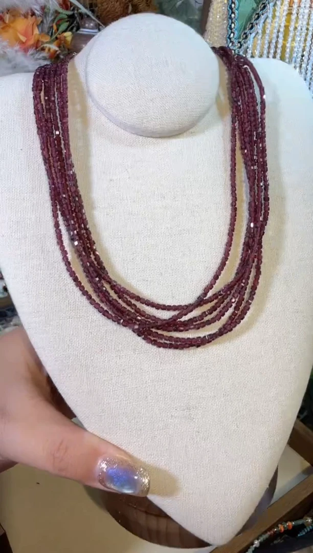 项链未镶嵌石榴石方糖链 077