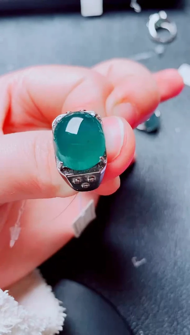 银S925镶嵌戒指翡翠111