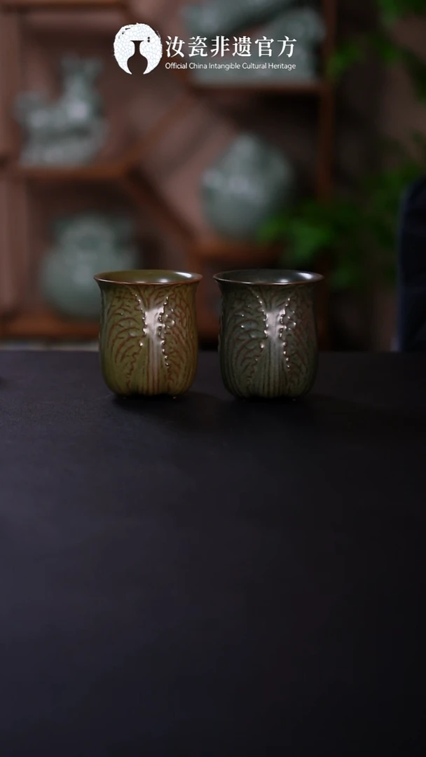 杯子原产地原矿釉非遗传承 白菜杯单支