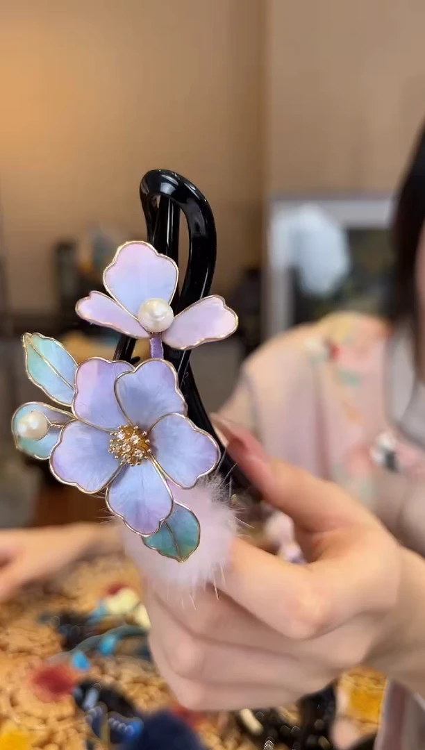 刺绣 非遗绒花（发饰）