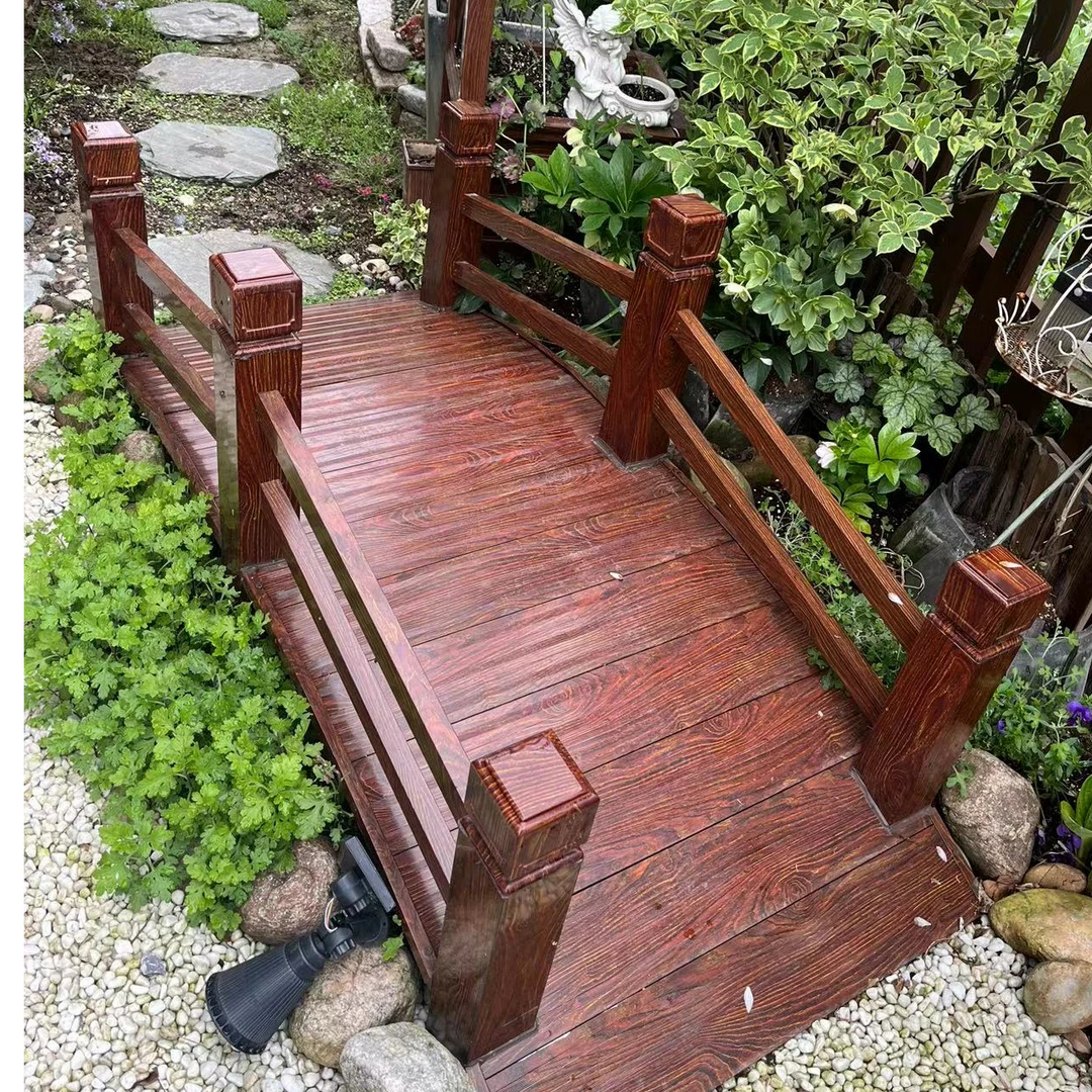 园艺木纹铝合金室外小桥拱桥庭院公园室外景观小桥