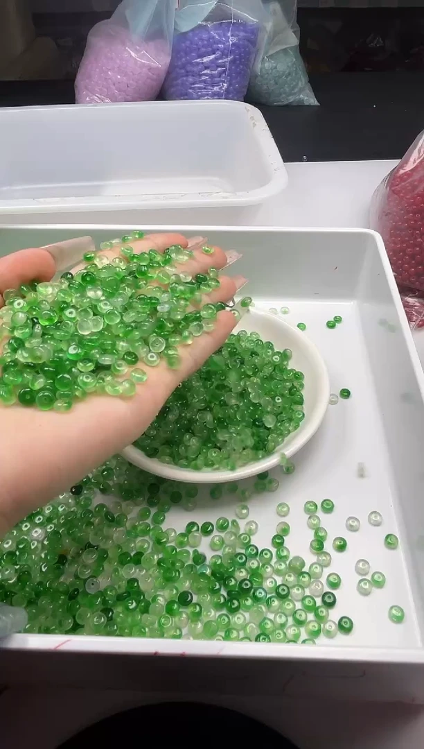 未镶嵌颈饰玛瑙/玉髓W2773冰飘绿花算盘5*2MM*30颗