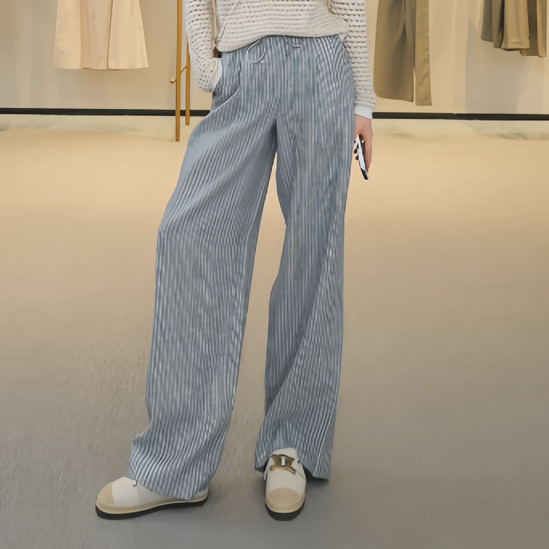 GIRDEAR/哥弟新款直筒亚麻宽松显瘦松紧高腰女款110002