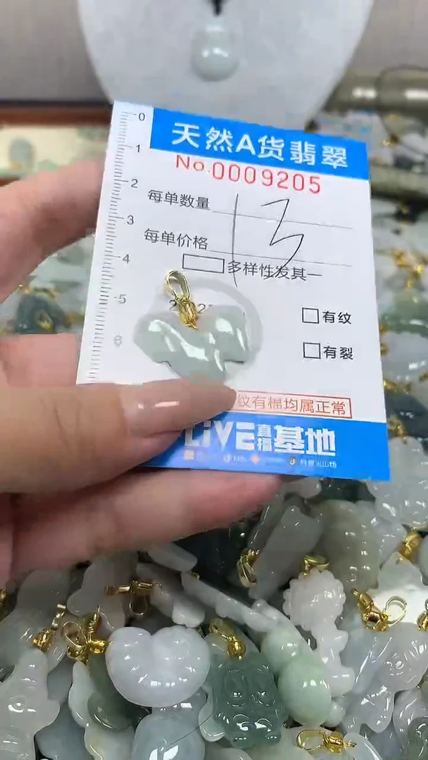 翡翠未镶嵌颈饰净货挂件-9205