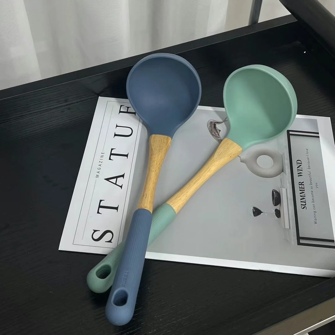 硅胶大汤勺耐高温220度直角勺汤勺饺子勺