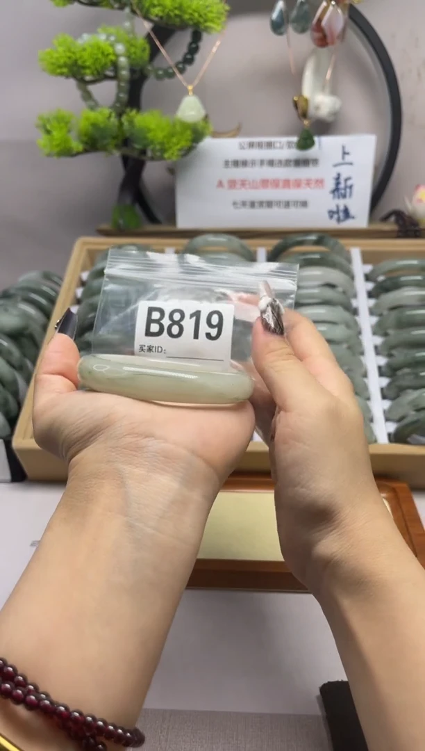 【闪购商品】石英质玉（天山翠）手镯未镶嵌b819
