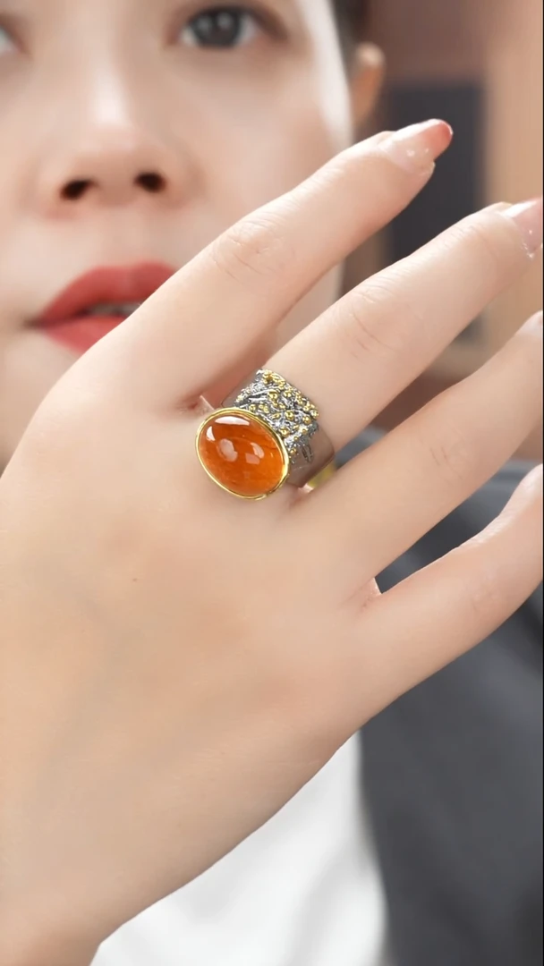 琥珀吊坠(不含链)未镶嵌特色蜜蜡戒指