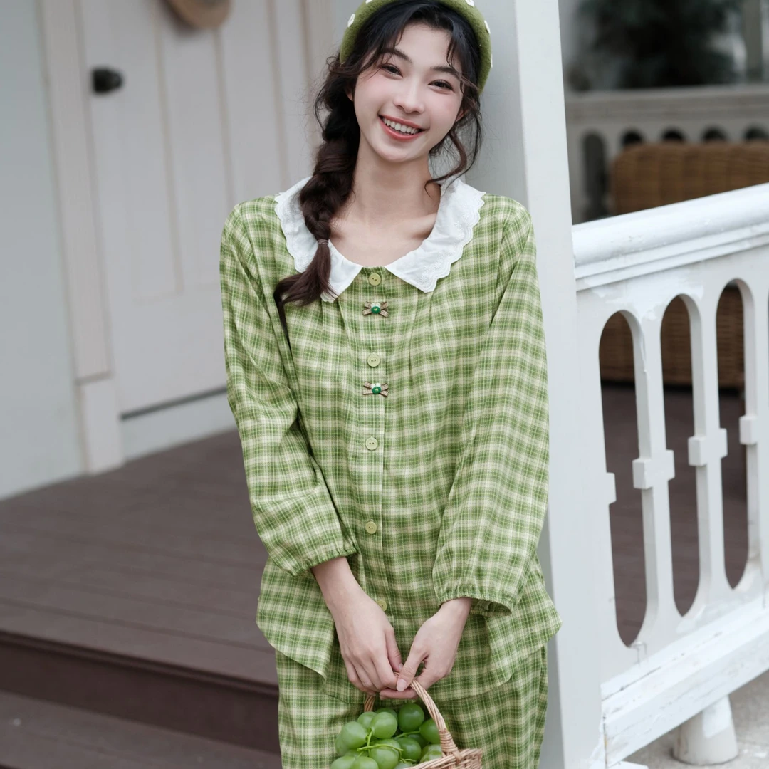 芬腾长袖睡衣8 A【听口令-找编号-选尺码】女春秋薄款家居服