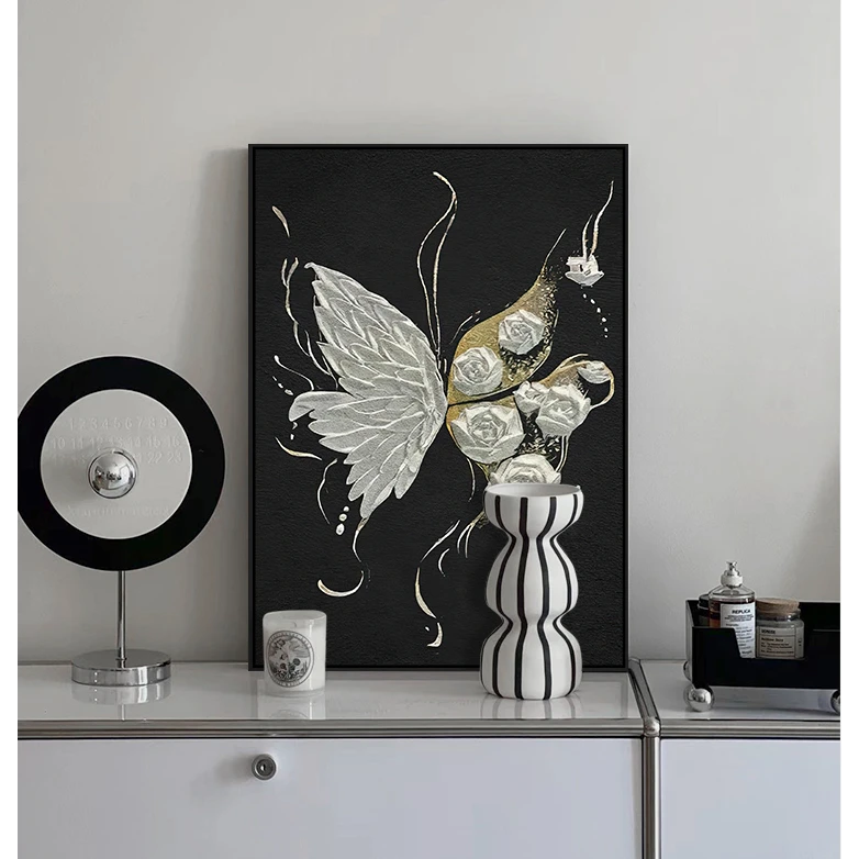 INS轻奢蝴蝶高级感卧室桌面摆画现代简约客厅背景墙挂画装饰摆画