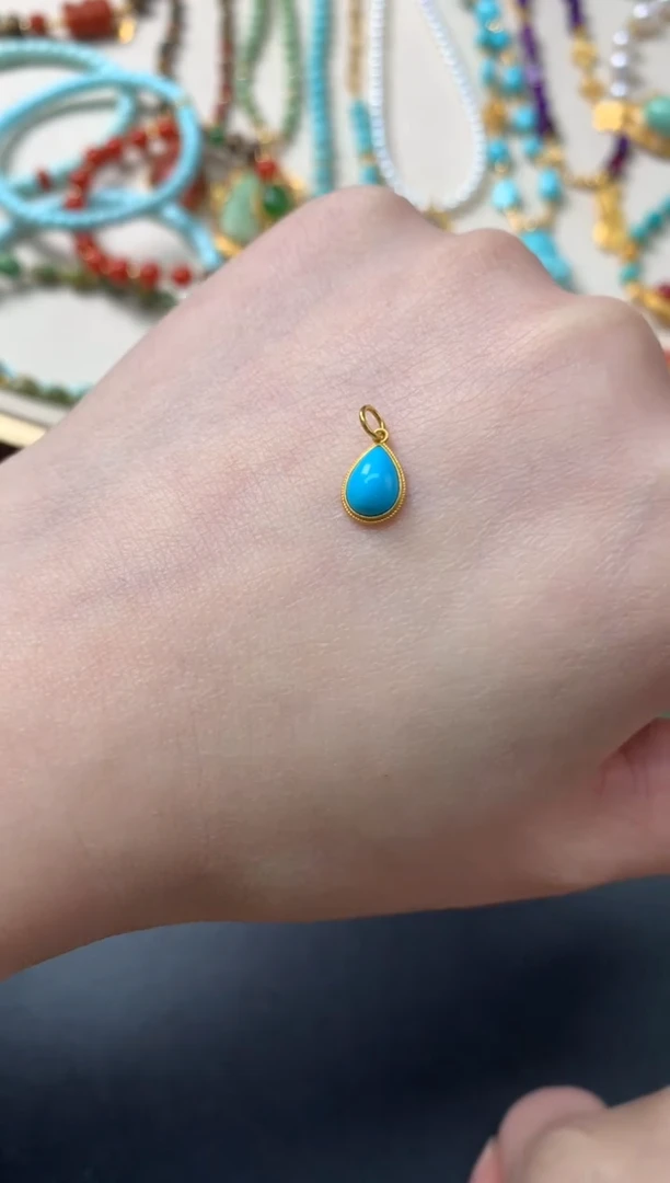 【闪购商品】绿松石吊坠18K金镶嵌Z101|780