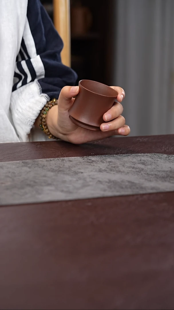 茶杯紫砂全手工 素杯 君悦杯