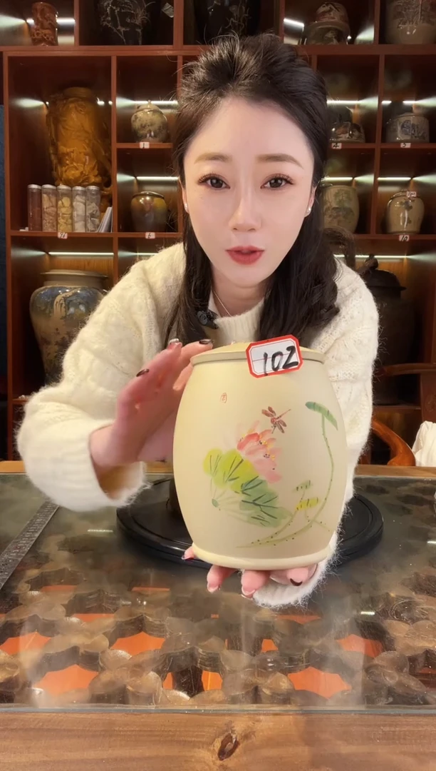 【闪购商品】缸云南建水紫陶白泥小茶罐@102