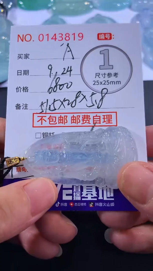 颈饰18K金镶嵌翡翠A***T！