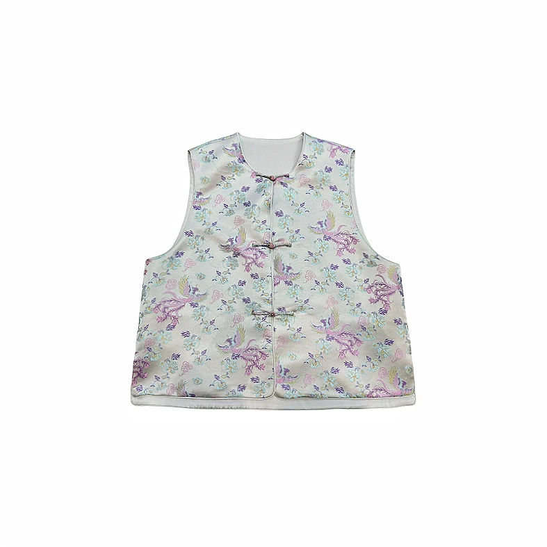 FADELESS【凤凰】冰心推荐新中式宋锦提花手工盘扣马甲马夹