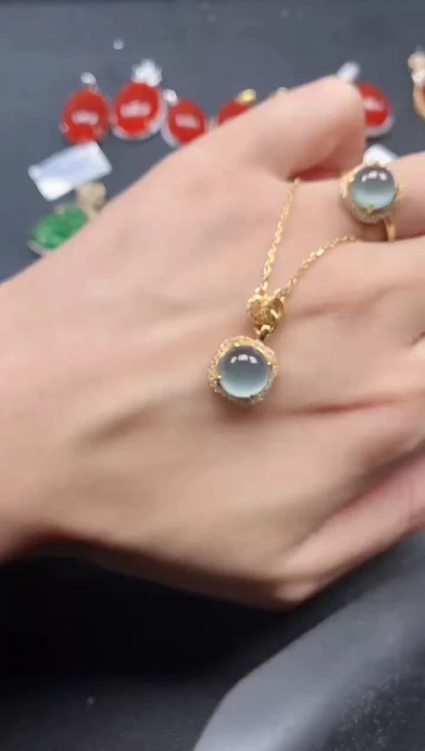 银S925镶嵌戒指翡翠51511