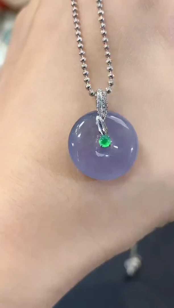 吊坠(不含链)18K金镶嵌翡翠C30 紫货有色差   多样性一件发货