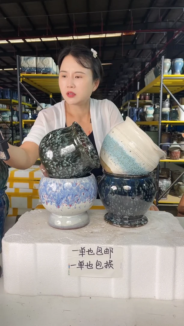 宜兴紫砂粗陶花盆