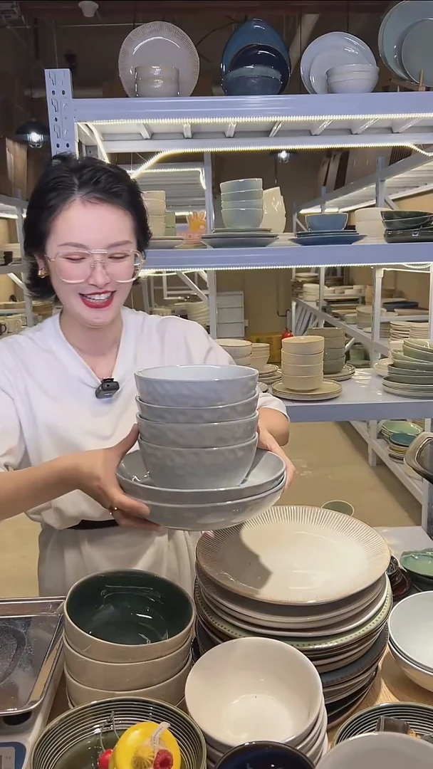 瓷211外贸尾货高温釉下彩陶瓷餐具默认微瑕