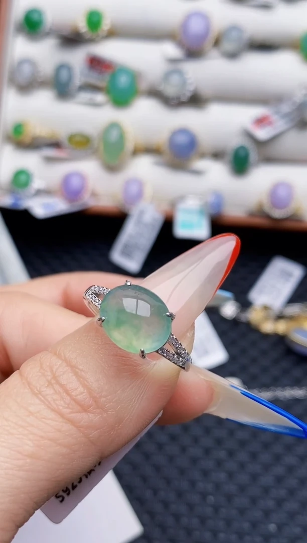 银S925镶嵌戒指翡翠6914