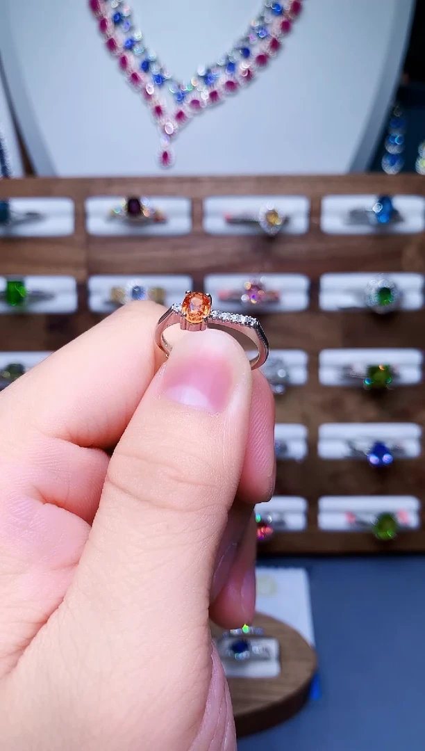 【闪购商品】彩色蓝宝石戒指银S925镶嵌54-6