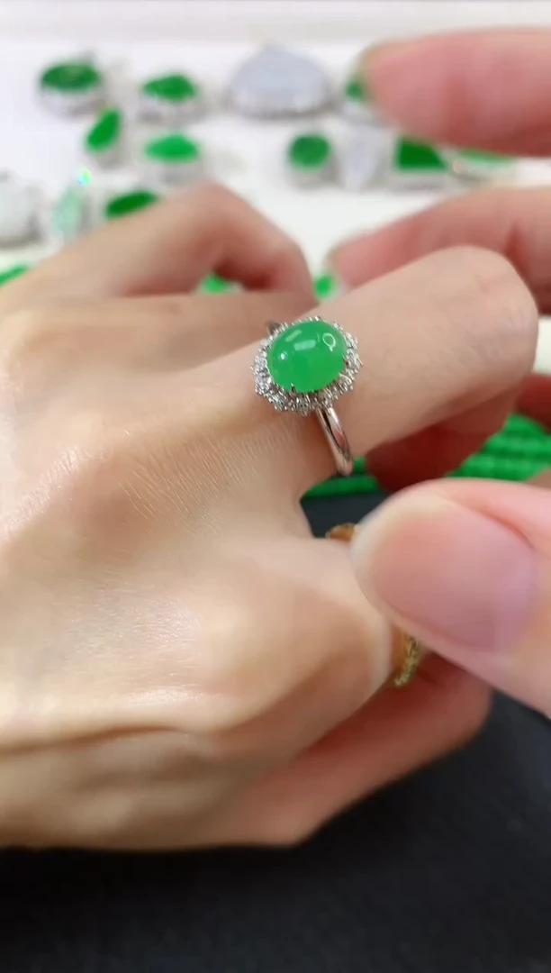 18K金镶嵌戒指翡翠|4980