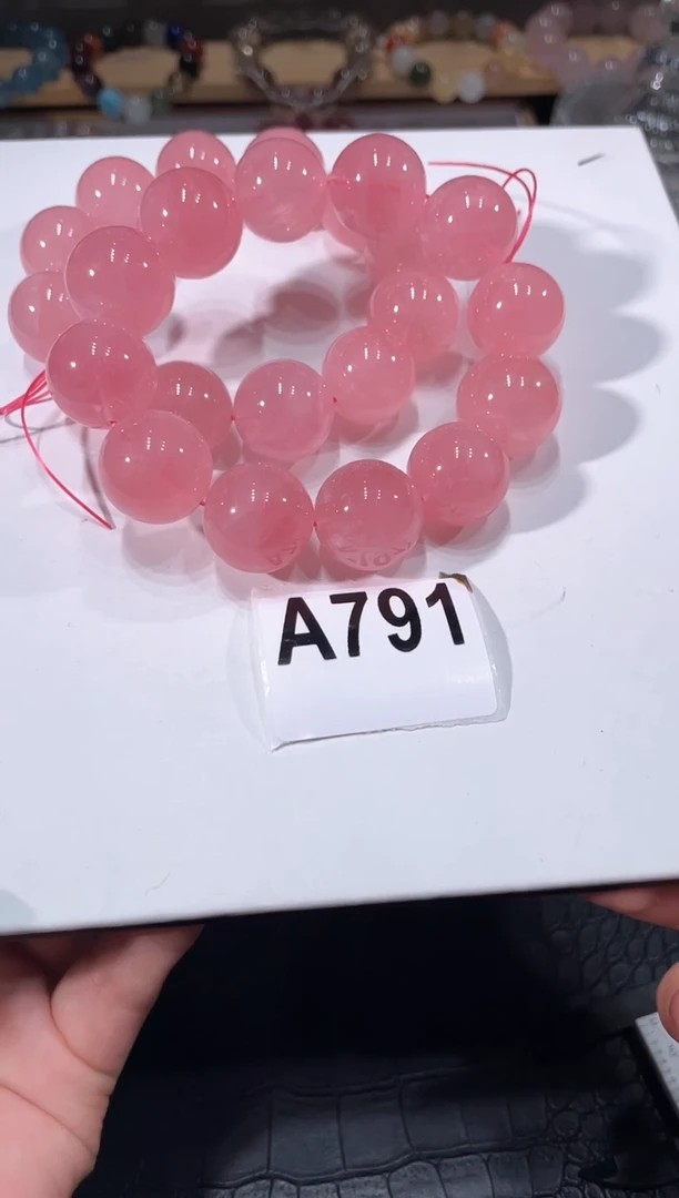 水晶手链未镶嵌A791西柚粉水晶手链20多样性发一