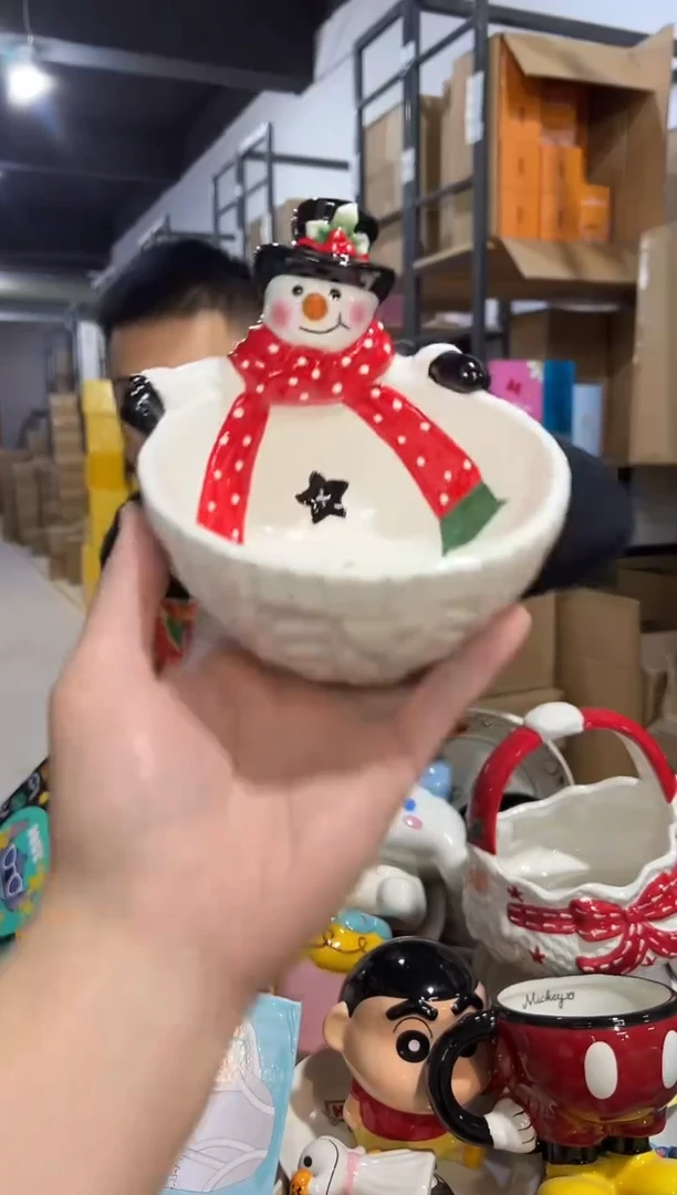 【闪购商品】杯陶瓷原盒雪人碗