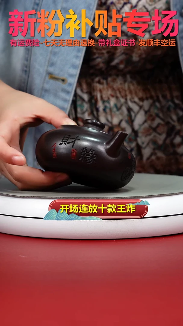茶壶紫砂蒋静明赤龙血财缘扁韵220CC