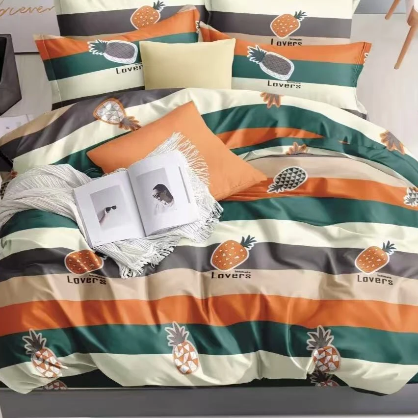 精纺高支斜纹面料小床单150×230柔软亲肤保暖【菠萝条】