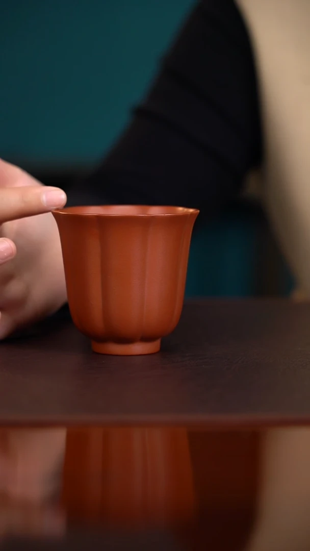 【闪购商品】紫砂茶壶@@CXP16457筋纹杯高朱泥