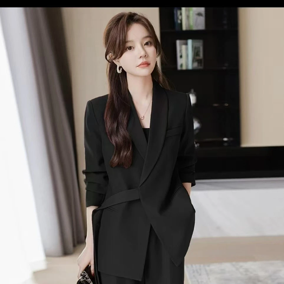 2025新春秋黑色西装高级感休闲气质显瘦时尚女神小个子法式外套