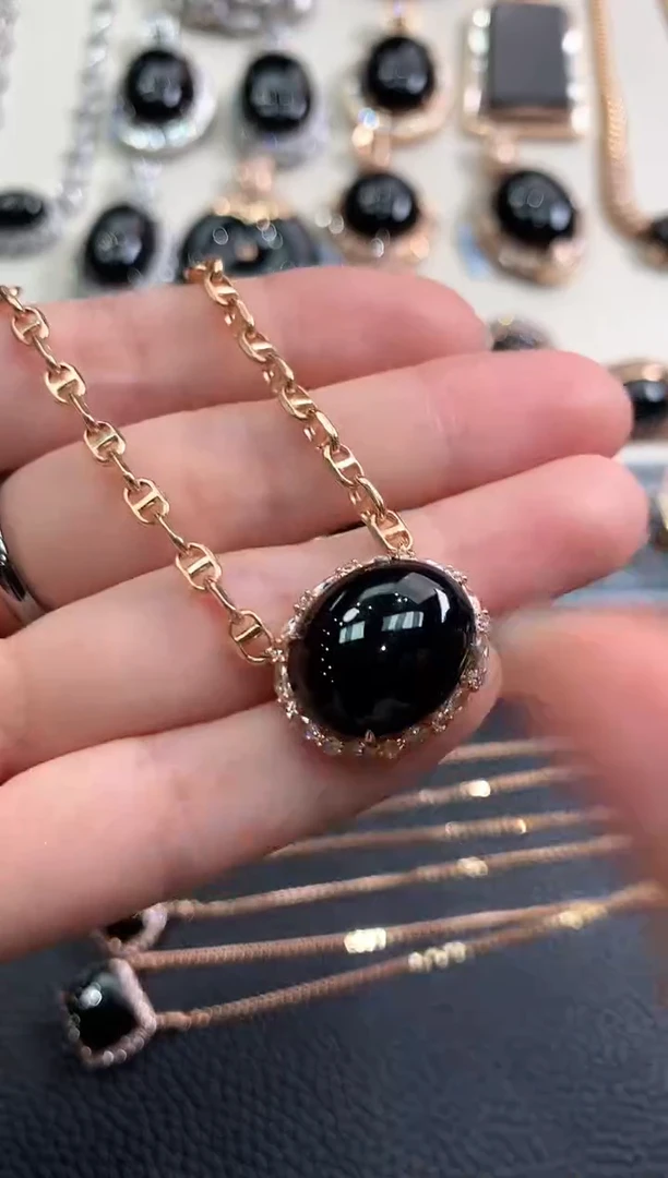 翡翠18K金镶嵌套链春日珠宝 C28