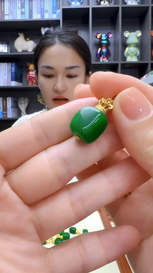 翡翠14K金镶嵌颈饰丹丹diy劲饰