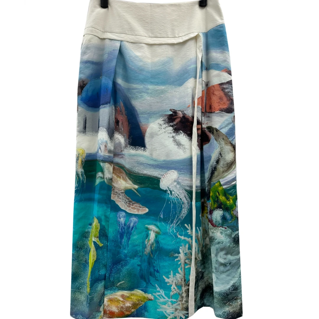 【妍妍专享】时尚简约休闲天蓝色半身裙