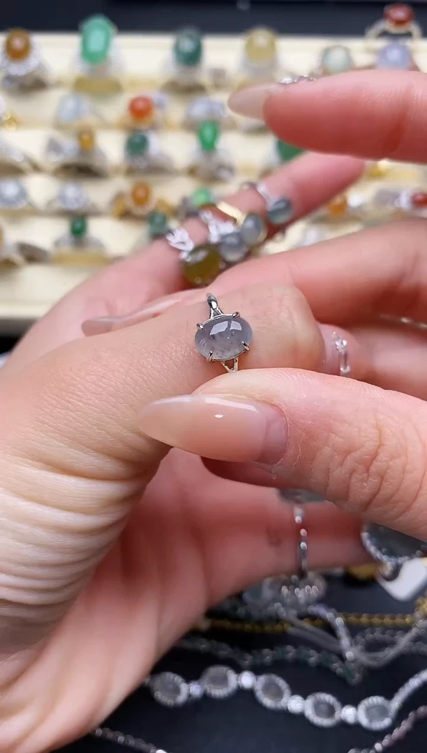 【闪购商品】翡翠戒指银S925镶嵌1111111+4