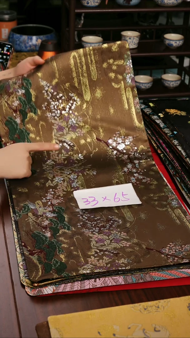 【微瑕西阵织世外桃源双面】中国风干泡织锦茶席33*65