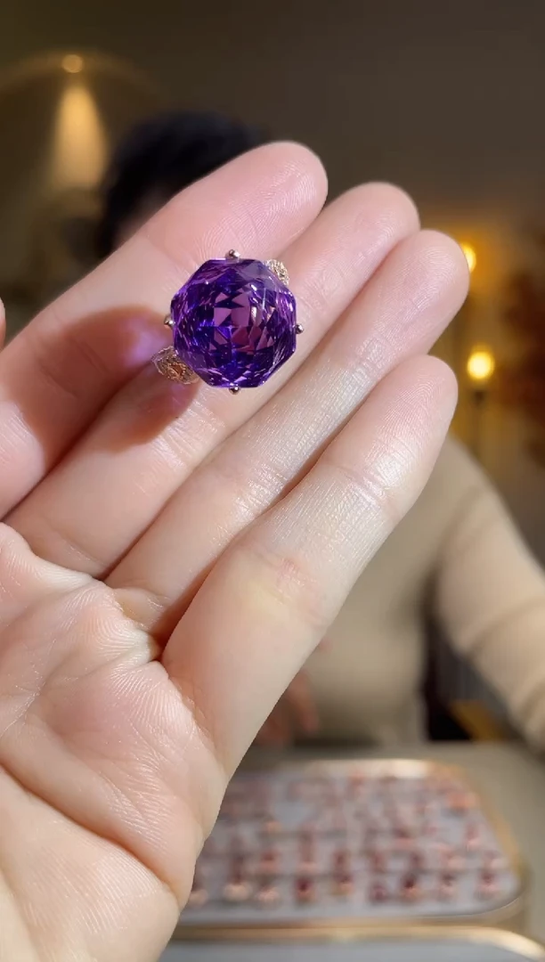 银S925镶嵌戒指水晶手饰